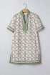 Boho Geometric Print Short Sleeve Loose Floral Dress
