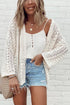 Boho Lace Knit Open Front Long Sleeve Cardigan
