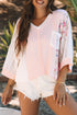 Boho Mixed Media Lace And Floral Print Top