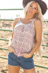 Boho Mixed Print Wide Strap Tank Top