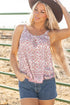 Boho Mixed Print Wide Strap Tank Top