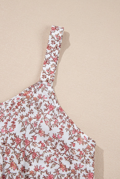 Boho Mixed Print Wide Strap Tank Top