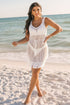 Boho Open Knit Tie Waist Mini Cover Up
