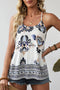 Boho Paisley Print Loose Fit Spaghetti Strap Summer Tank