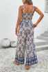 Boho Paisley Print Smocked High Waist Wide Leg Jumpsuit