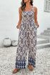 Boho Paisley Print Smocked High Waist Wide Leg Jumpsuit