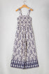 Boho Paisley Print Smocked High Waist Wide Leg Jumpsuit