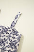 Boho Paisley Print Smocked High Waist Wide Leg Jumpsuit
