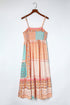 Boho Patchwork Print Square Neck Sundress