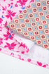 Boho Patchwork Print Tie Neck Bubble Sleeve Blouse