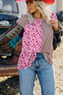Boho Patchwork Print Tie Neck Bubble Sleeve Blouse