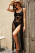 Boho Pointelle Crochet Sleeveless Fringed Beach Dress