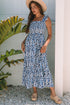 Boho Print Smocked High Waist Maxi Dress