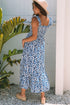 Boho Print Smocked High Waist Maxi Dress