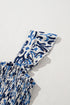 Boho Print Smocked High Waist Maxi Dress
