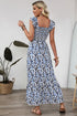 Boho Print Smocked High Waist Maxi Dress