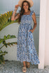 Boho Print Smocked High Waist Maxi Dress