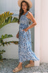 Boho Print Smocked High Waist Maxi Dress