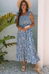 Boho Print Smocked High Waist Maxi Dress