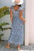 Boho Print Smocked High Waist Maxi Dress
