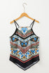 Boho Scarf Print V Neck Sleeveless Cami Tank