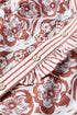 Boho Scroll Print Ruffled Placket Long Sleeve Blouse