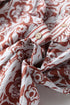 Boho Scroll Print Ruffled Placket Long Sleeve Blouse