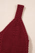 Boho Textured Cable V Neck Sleeveless Knit Tank Top