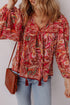 Boho Wanderlust Paisley Puff Sleeve Tassel Tie Blouse