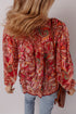 Boho Wanderlust Paisley Puff Sleeve Tassel Tie Blouse