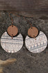 Boho Western Geometric Printed Wood Drop Earrings