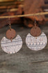 Boho Western Geometric Printed Wood Drop Earrings