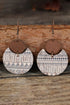 Boho Western Geometric Printed Wood Drop Earrings