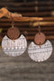 Boho Western Geometric Printed Wood Drop Earrings