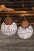 Boho Western Geometric Printed Wood Drop Earrings