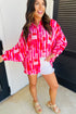 Bold Abstract Geometric Oversized Button Down Shirt