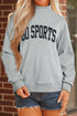 Bold Athletic Letter Graphic Mock Neck Sweatshirt
