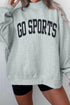 Bold Athletic Letter Graphic Mock Neck Sweatshirt