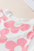 Bold Floral Print Sleeveless V Neck Knit Top