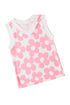 Bold Floral Print Sleeveless V Neck Knit Top