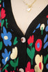 Bold Floral Print V Neck Knit Cardigan