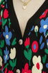 Bold Floral Print V Neck Knit Cardigan