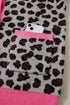 Bold Trim Animal Print Button Front Knit Cardigan