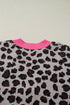 Bold Trim Animal Print Button Front Knit Cardigan