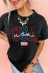 Bold USA Flag Letter Graphic Casual Tee