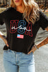 Bold USA Flag Letter Graphic Casual Tee