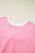Bonbon Colorblock Bow V-Shape Cut Back Short Sleeve Sweater