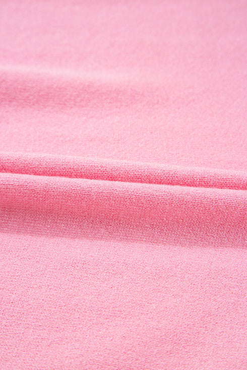 Bonbon Colorblock Bow V-Shape Cut Back Short Sleeve Sweater