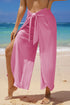 Bonbon Knotted Drop Waist Split Leg Relaxed Pants
