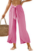 Bonbon Knotted Drop Waist Split Leg Relaxed Pants